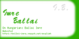 imre ballai business card